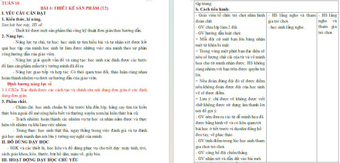 Giáo án Công nghệ 5 Bài 4: Thiết kế sản phẩm tích hợp NLS