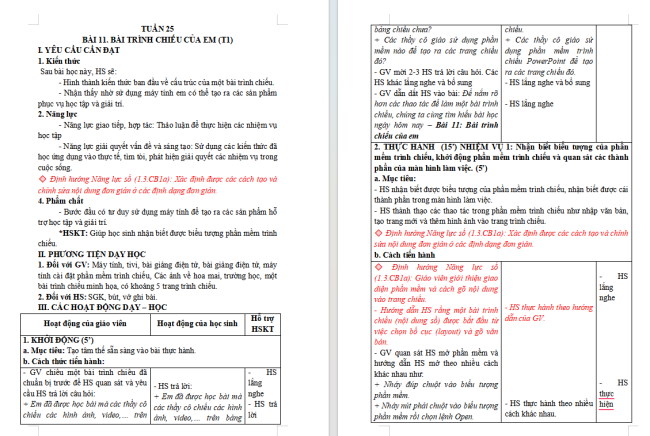 Giáo án tích hợp NLS Tin học 3 Bài 11