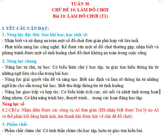 Giáo án tích hợp NLS Công nghệ 3 Bài 10