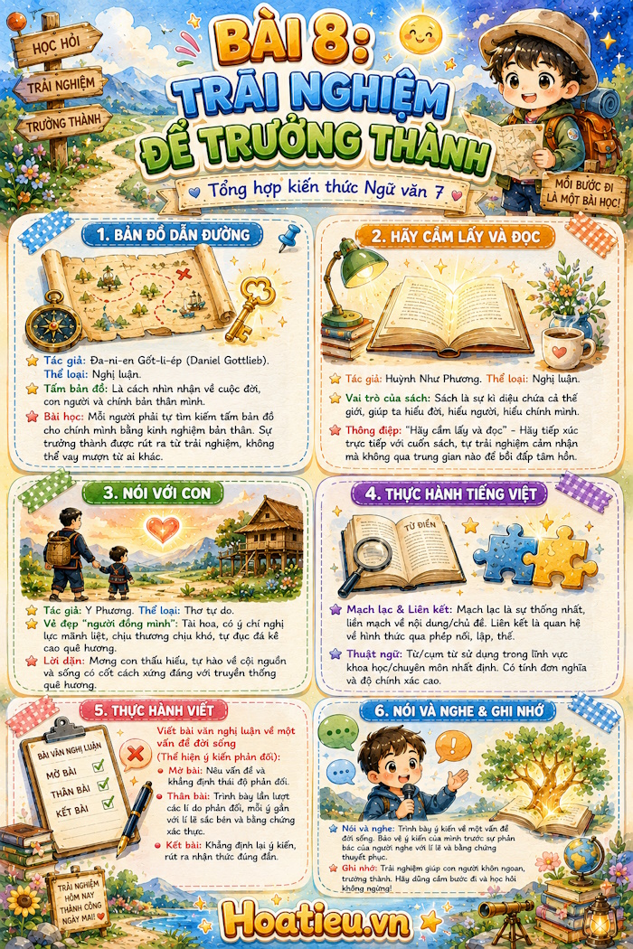 Infographic tổng hợp kiến thức Văn 7