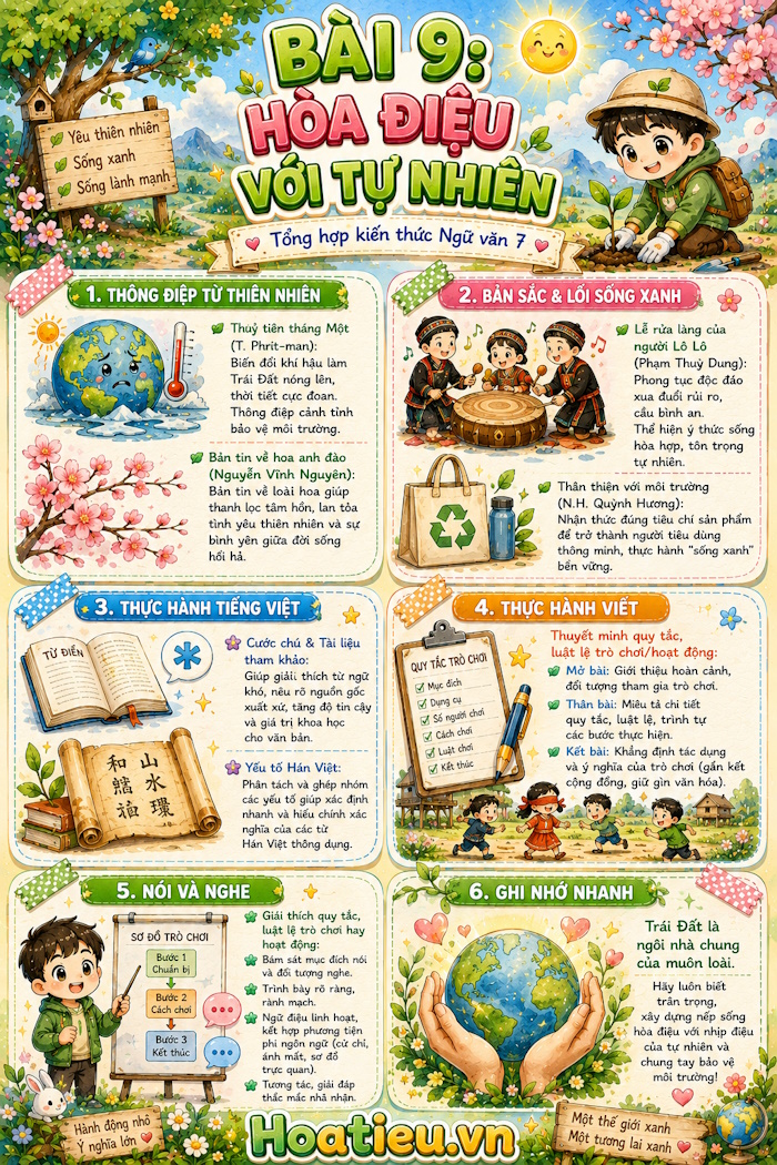 Infographic tổng hợp kiến thức Văn 7