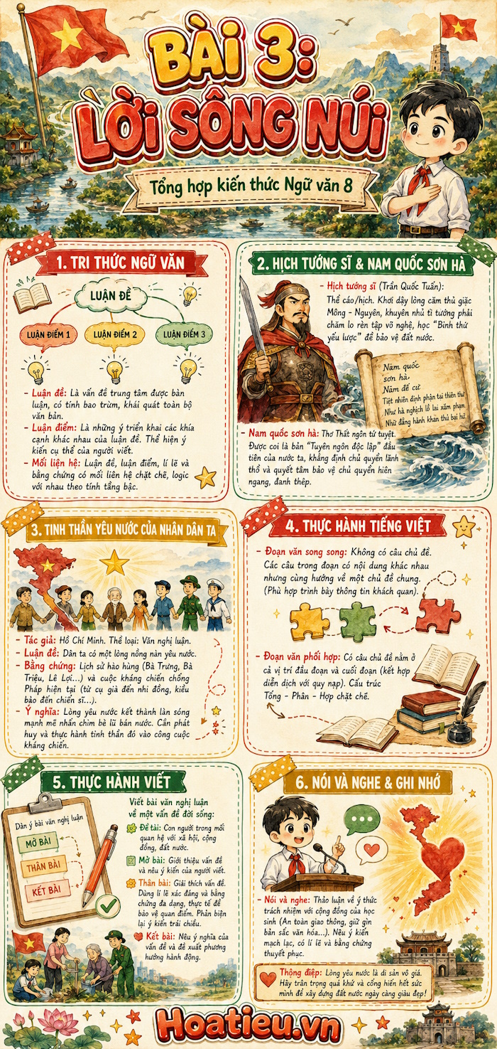 Infographic tổng hợp kiến thức Văn 8