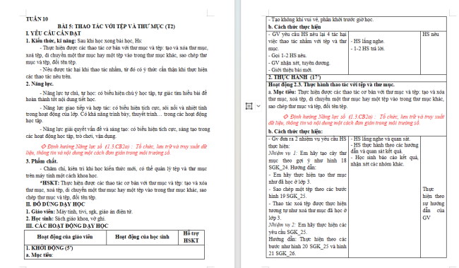 Giáo án tích hợp NLS Tin học 4 Bài 5