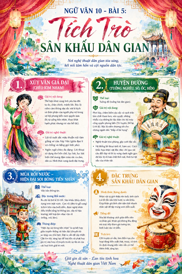 Infographic tổng hợp kiến thức Văn 10