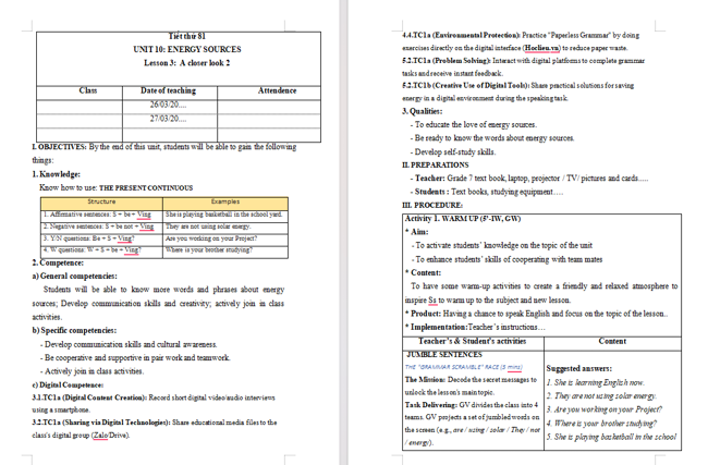 Tiếng Anh 7 Unit 10: A Closer Look 2