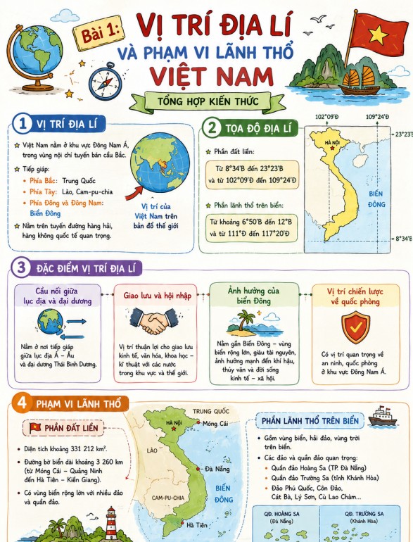Infographic tổng hợp kiến thức Địa lí 8