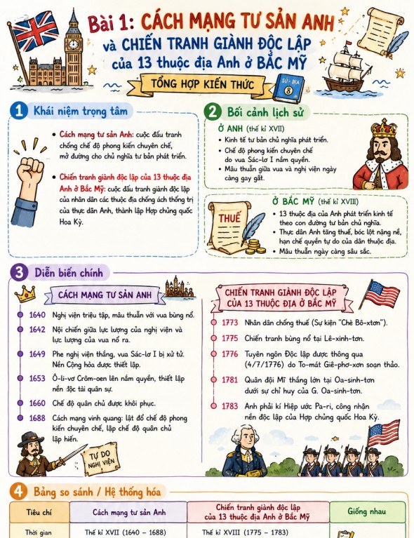 Infographic tổng hợp kiến thức Lịch sử 8
