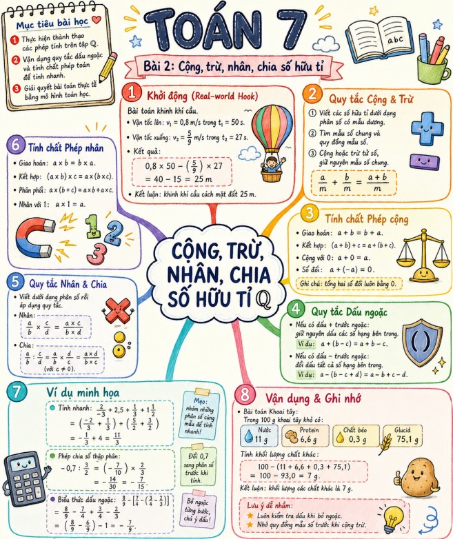 Infographic tổng hợp kiến thức Toán 7