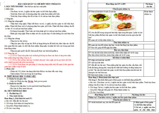 Giáo án tích hợp NLS Công nghệ 6 Bài 5