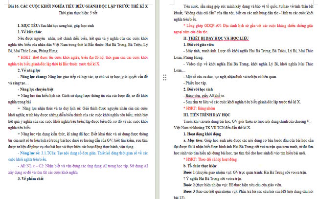Giáo án tích hợp NLS, AI Lịch sử 6 Bài 16