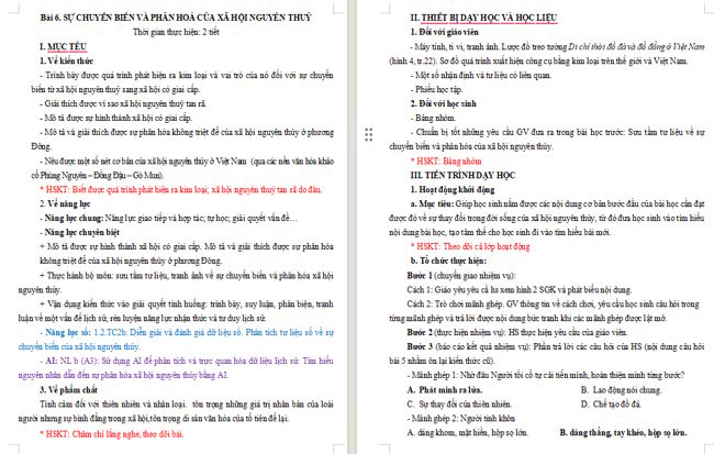 Giáo án tích hợp NLS, AI Lịch sử 6 Bài 6
