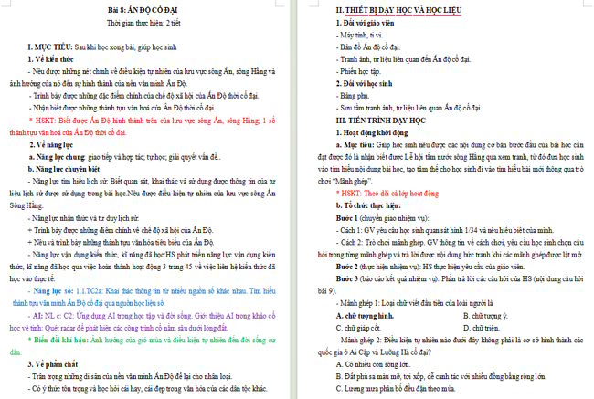 Giáo án tích hợp NLS, AI Lịch sử 6 Bài 8