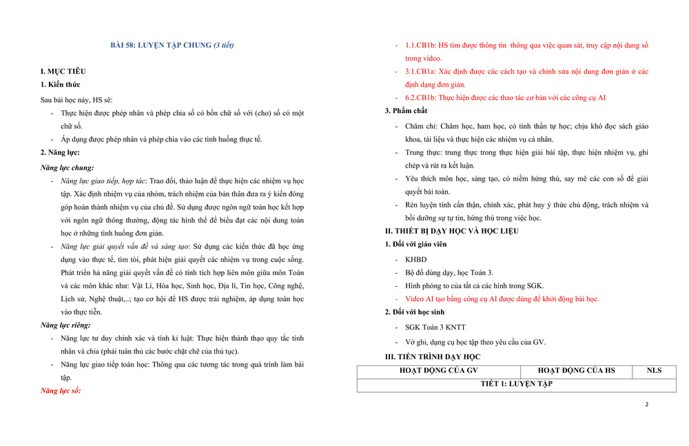Bài 58: Luyện tập chung