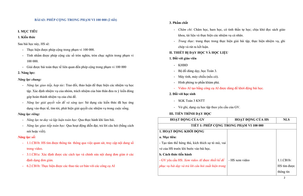 Bài 63: Phép cộng trong phạm vi 100000