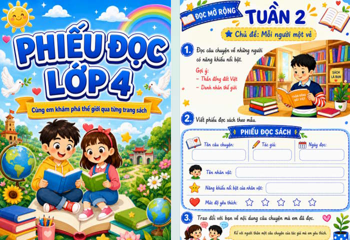 Phiếu đọc sách lớp 4 Kết nối tri thức