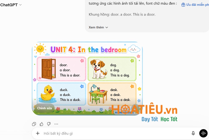 Bước 4: ChatPGT trả kết quả.