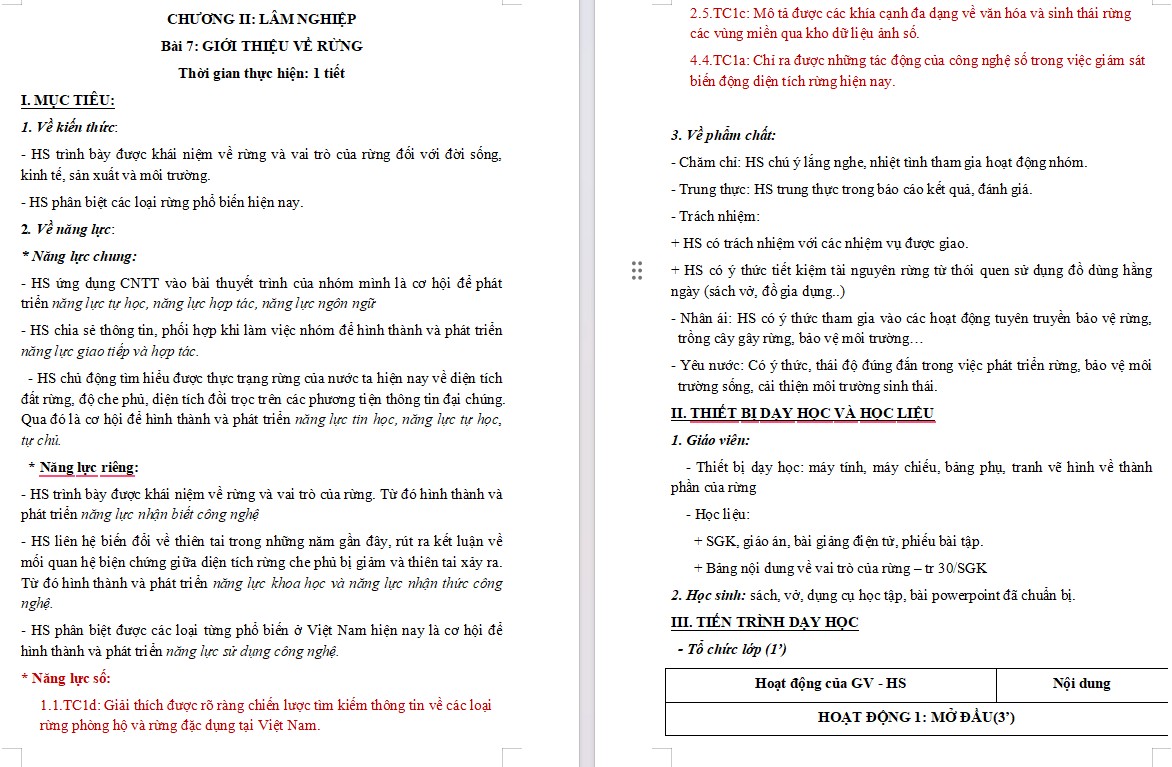 Kế hoạch bài dạy Công nghệ 7 Bài 7 NLS