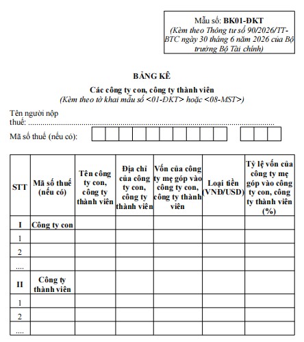 Mẫu 02-ĐK-TCT: Tờ khai đăng ký thuế 