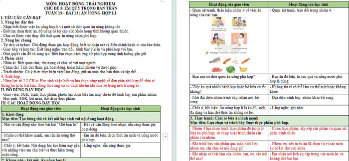 Giáo án tích hợp HĐTN lớp 1 Học kì 2