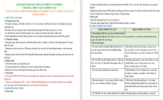 Giáo án tích hợp NLS, AI TNXH 3 Bài 15