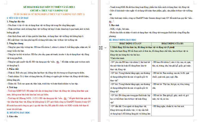 Giáo án tích hợp NLS, AI TNXH 3 Bài 16