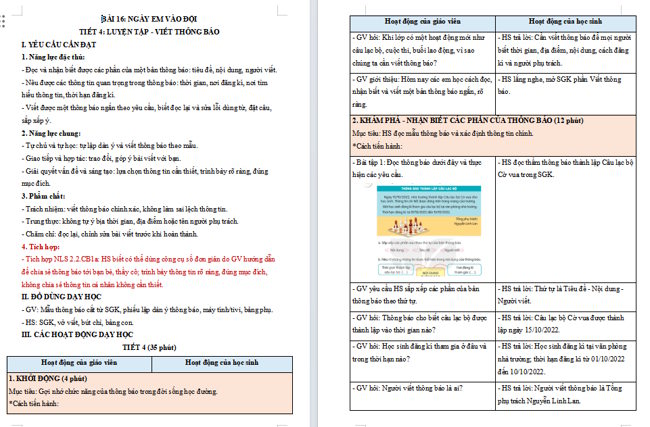 Giáo án tích hợp NLS Tiếng Việt 3 Bài 16