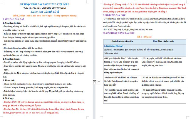 Giáo án tích hợp AI Tiếng Việt 3 Bài 19