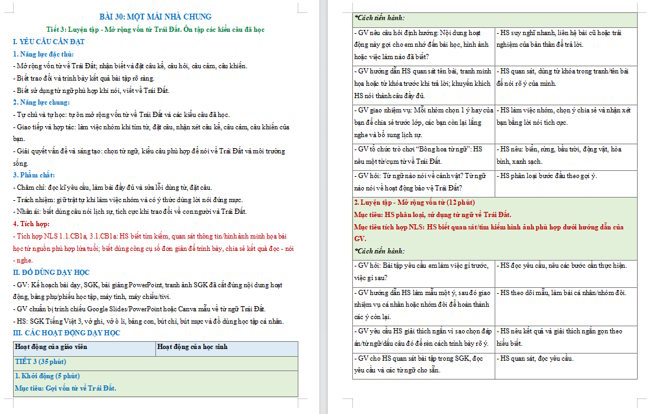 Giáo án tích hợp NLS Tiếng Việt 3 Bài 30
