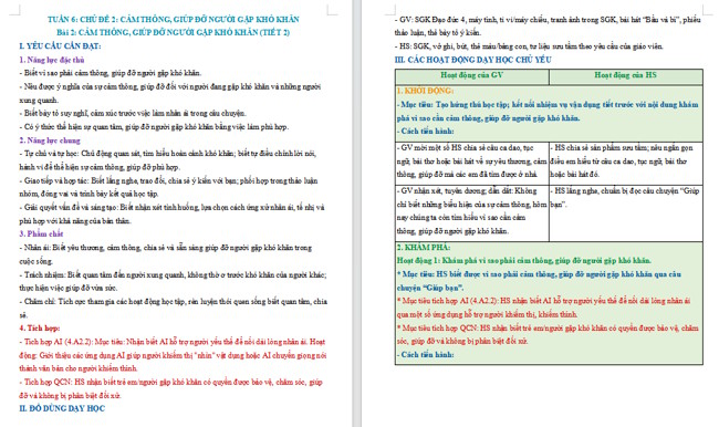 Giáo án tích hợp NLS, AI Đạo đức 4 Bài 2