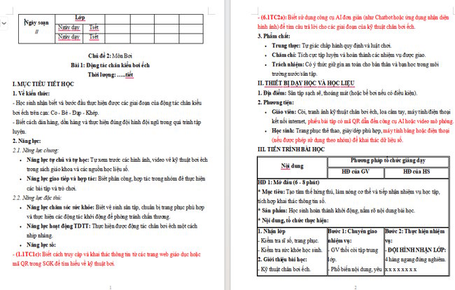 Giáo án tích hợp NLS Giáo dục thể chất 4 Bài 1