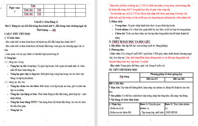 Giáo án tích hợp NLS Giáo dục thể chất 4 Bài 2