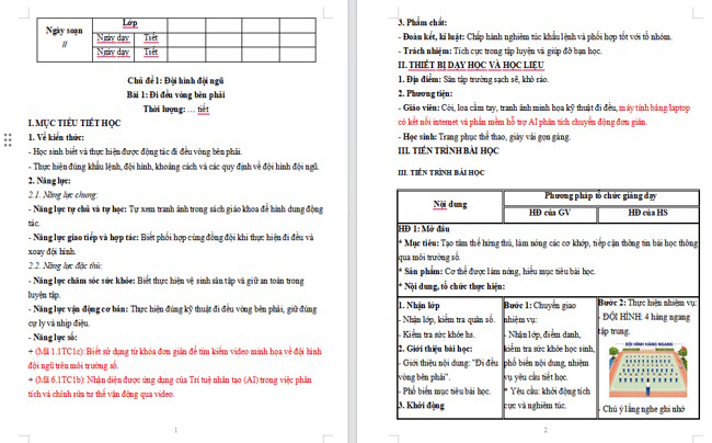 Giáo án tích hợp NLS Giáo dục thể chất 4 Bài 1