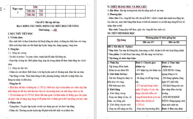 Giáo án tích hợp NLS Giáo dục thể chất 4 Bài 3