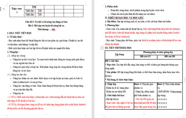 Giáo án tích hợp NLS Giáo dục thể chất 4 Bài 2