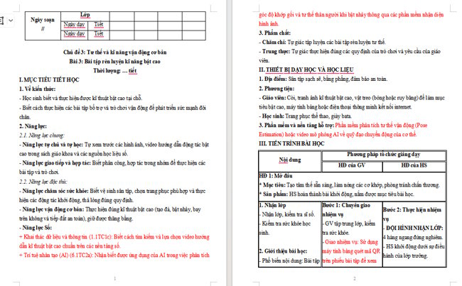 Giáo án tích hợp NLS Giáo dục thể chất 4 Bài 3