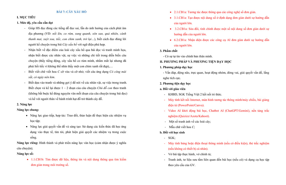 Bài 7: Cây xấu hổ