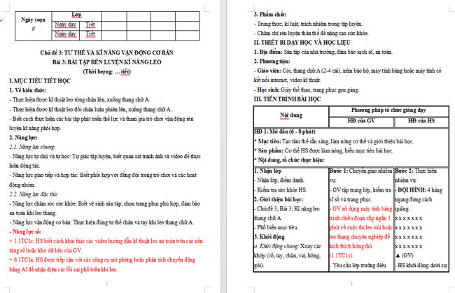 Giáo án tích hợp NLS Giáo dục thể chất 5 Bài 3