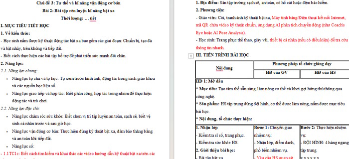Giáo án tích hợp NLS Giáo dục thể chất 4 Học kì 2