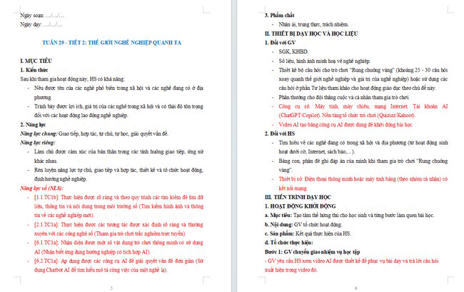 Giáo án tích hợp NLS HĐTN 6 Tuần 29