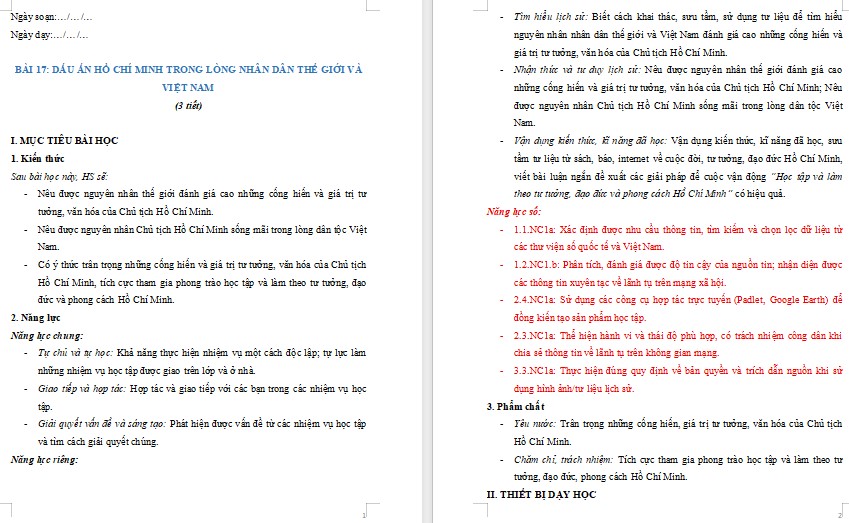 Giáo án Lịch sử 12 Bài 17 tích hợp công nghệ số 