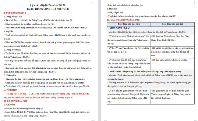 Giáo án tích hợp NLS Lịch sử - Địa lí 4 Bài 12