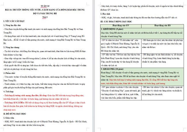 Giáo án tích hợp AI Lịch sử - Địa lí 4 Bài 18