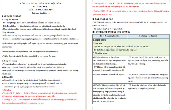 Giáo án tích hợp NLS, AI Tiếng Việt 4 Bài 2