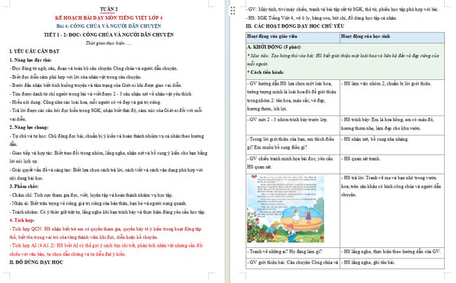 Giáo án tích hợp NLS, AI Tiếng Việt 4 Bài 4