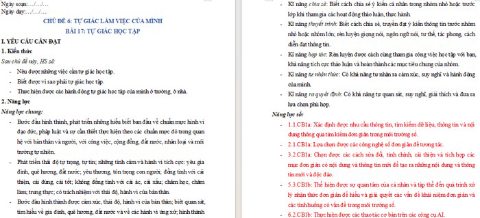 Giáo án tích hợp Năng lực số Đạo đức 1 Bài 17