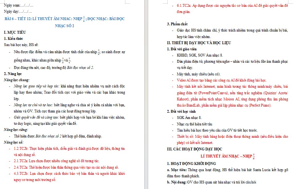 Tải giáo án tích hợp năng lực số Âm nhạc 8 Tiết 12
